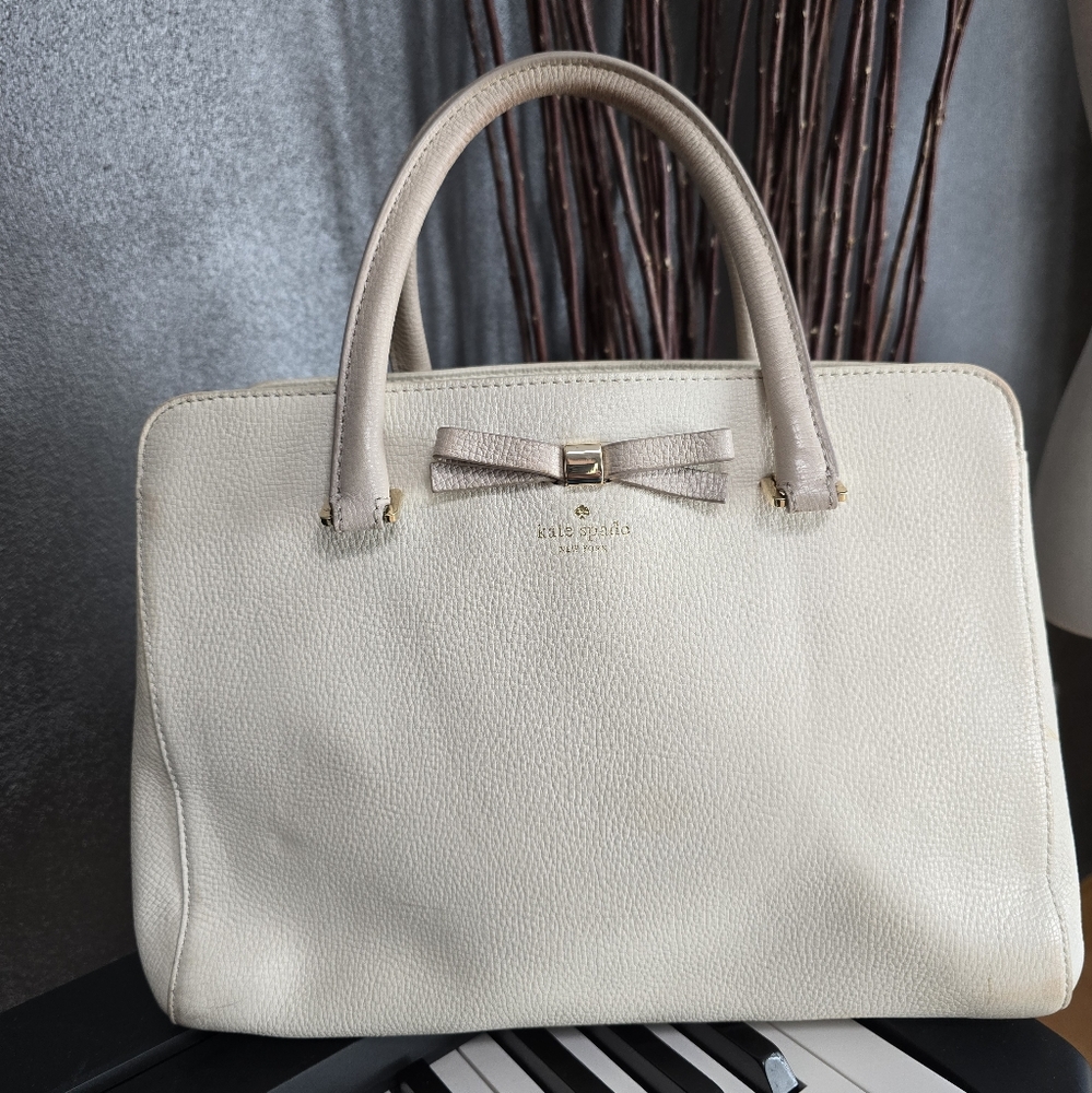 Kate Spade White Leather Tote Bag